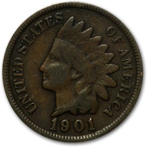 1901 Indian Head Cent Good+ 1901 Indian Head Cent Good+